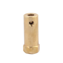5mm Bore 30mm Length Brass Motor Tyre Coupling Joint Hex Coupler Gold Tone