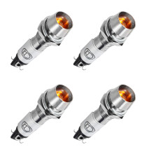 Indicator Light DC 24V, Yellow, Metal Shell Panel Mount 5/16" 8mm 4Pcs