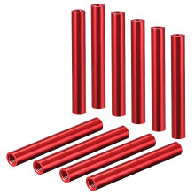 Round Aluminum Standoff Column Spacer M3x80mm,for RC Airplane,FPV Quadcopter,CNC,Red,10pcs