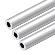 6063 Aluminum Round Tube, 300mm Length 19mm OD 10mm Inner Dia Seamless Aluminum Straight Tubing 3 Pcs