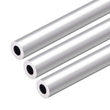 6063 Aluminum Round Tube, 300mm Length 15mm OD 8mm Inner Dia Seamless Aluminum Straight Tubing 3 Pcs