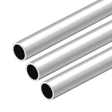 6063 Aluminum Round Tube, 300mm Length 15mm OD 12mm Inner Dia Seamless Aluminum Straight Tubing 3 Pcs