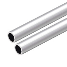 6063 Aluminum Round Tube, 300mm Length 14mm OD 10mm Inner Dia Seamless Aluminum Straight Tubing 2 Pcs