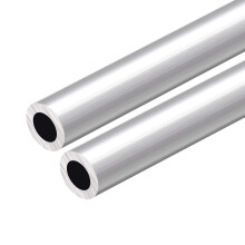 6063 Aluminum Round Tube, 300mm Length 20mm OD 12mm Inner Dia Seamless Aluminum Straight Tubing 2 Pcs