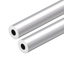 6063 Aluminum Round Tube, 300mm Length 16mm OD 7mm Inner Dia Seamless Aluminum Straight Tubing 2 Pcs