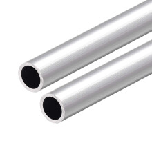 6063 Aluminum Round Tube, 300mm Length 18mm OD 14mm Inner Dia Seamless Aluminum Straight Tubing 2 Pcs