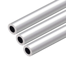 6063 Aluminum Round Tube, 300mm Length 20mm OD 10mm Inner Dia Seamless Aluminum Straight Tubing 3 Pcs