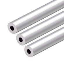 6063 Aluminum Round Tube, 300mm Length 17mm OD 7mm Inner Dia Seamless Aluminum Straight Tubing 3 Pcs