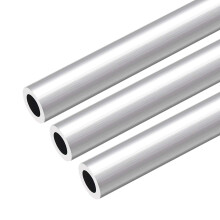 6063 Aluminum Round Tube, 300mm Length 16mm OD 10mm Inner Dia Seamless Aluminum Straight Tubing 3 Pcs