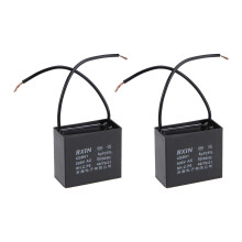 Ceiling Fan Capacitor CBB61 8uF 500V AC 2 Wires Metalized Polypropylene Film Capacitors 47x20x41mm for Water Pump Motor Generator, Pack of 2