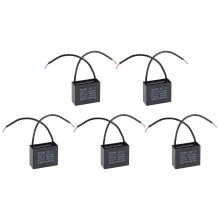 Ceiling Fan Capacitor CBB61 1.8uF 450V AC 2 Wires Metalized Polypropylene Film Capacitors 36.5x16x29.5mm for Water Pump Motor Generator, Pack of 5