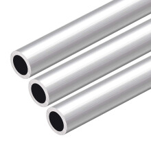 6063 Aluminum Round Tube, 300mm Length 20mm OD 16mm Inner Dia Seamless Aluminum Straight Tubing 3 Pcs