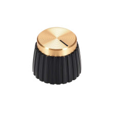 Potentiometer Knob Style Amplifier Replacement Knob Black with Gold Cap Volume Control Knob