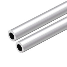 6063 Aluminum Round Tube, 300mm Length 18mm OD 10mm Inner Dia Seamless Aluminum Straight Tubing 2 Pcs