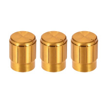 3pcs Potentiometer Knob Cover Cap Gold Tone Aluminum 6mm Shaft Dia. Rotary Knob 13mm Dia. X 17mm Height Volume Control Knob