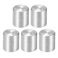 5pcs Potentiometer Knob Knurled Shaft Silver Tone Aluminum 6mm Shaft Dia. Rotary Knob 10mmx10mm Volume Control Knob