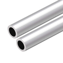 6063 Aluminum Round Tube, 300mm Length 20mm OD 14mm Inner Dia Seamless Aluminum Straight Tubing 2 Pcs