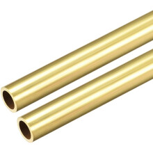 Brass Round Tube, 300mm Length 9.5mm OD 1mm Wall Thickness, Seamless Straight Pipe Tubing 2 Pcs
