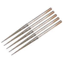 Mini Diamond Burrs Bits Grinding Drill Carving Rotary Tool for Glass Stone Ceramic 2.35mm Shank 2.6mm Conial 5 Pcs