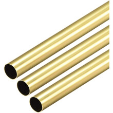 Brass Round Tube, 300mm Length 8mm OD 0.2mm Wall Thickness, Seamless Straight Pipe Tubing 3 Pcs