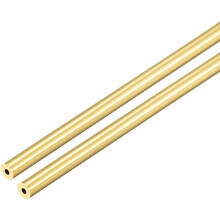Brass Round Tube, 300mm Length 3mm OD 1mm Wall Thickness, Seamless Straight Pipe Tubing 2 Pcs