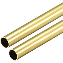Brass Round Tube, 300mm Length 10mm OD 0.5mm Wall Thickness, Seamless Straight Pipe Tubing 2 Pcs