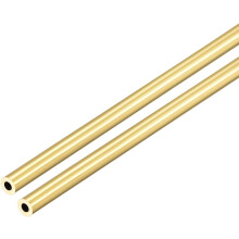 Brass Round Tube, 300mm Length 3mm OD 0.75mm Wall Thickness, Seamless Straight Pipe Tubing 2 Pcs