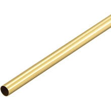 Brass Round Tube, 300mm Length 6mm OD 0.2mm Wall Thickness, Seamless Straight Pipe Tubing