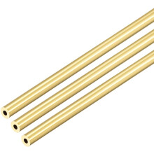 Brass Round Tube, 300mm Length 3.5mm OD 1mm Wall Thickness, Seamless Straight Pipe Tubing 3 Pcs
