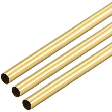 Brass Round Tube, 300mm Length 6.5mm OD 0.2mm Wall Thickness, Seamless Straight Pipe Tubing 3 Pcs