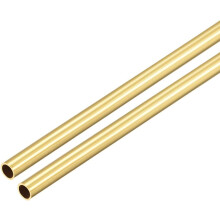 Brass Round Tube, 300mm Length 5mm OD 0.5mm Wall Thickness, Seamless Straight Pipe Tubing 2 Pcs