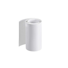 PVC Heat Shrink Tube 70mm Flat Width Wrap for Three 18650 5 Meter White
