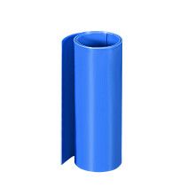 PVC Heat Shrink Tube 165mm Flat Width Wrap for Dual Layer 18650 1 Meter Blue