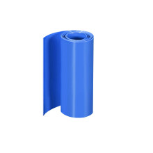 PVC Heat Shrink Tube 125mm Flat Width Wrap for Dual Layer 18650 2 Meter Blue