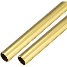 Brass Round Tube 300mm Length 12mm OD 0.5mm Wall Thickness Seamless Straight Pipe Tubing 2 Pcs