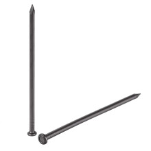 Hardware Nails Carbon Steel Point Tip Wall Cement Nail 100mm(3.9") 5mm Rod Dia Black 10pcs