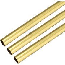 Brass Round Tube 300mm Length 11mm OD 0.2mm Wall Thickness Seamless Straight Pipe Tubing 3 Pcs