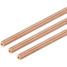Copper Round Tube, 3mm OD 1mm Wall Thickness 300mm Long Straight Pipe Tubing 3 Pcs
