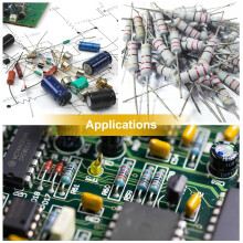 100Pcs 470K Ohm Resistor, 1W 5% Tolerance Metal Oxide Film Resistors, Axial Lead, Flame Proof for DIY Electronic Projects and Experiments