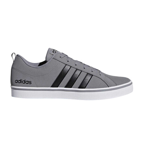 Adidas (7.5 UK, Grey/Black/White) Adidas Mens VS Pace 3 Stripes Trainers