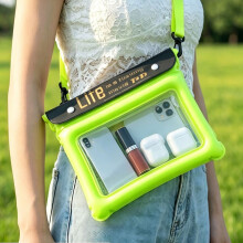 Clear Touch Phone Bag with Strap for Beach and Poolside Carry White Color