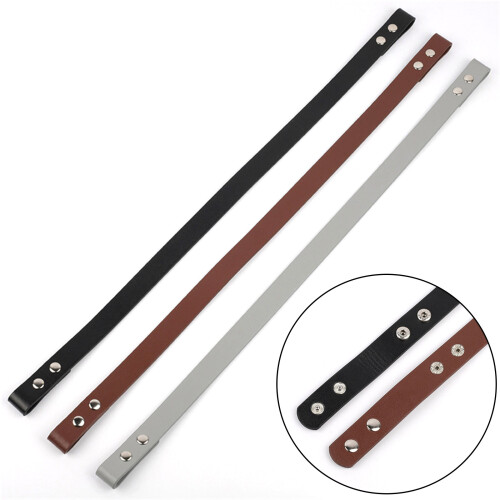 2 Pcs Lady Shoulder Bag DIY Replacement Handles Button Four Button Handbag Belts Brown 2