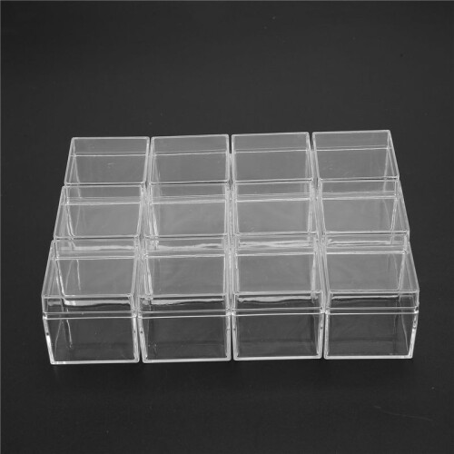 48 Stück Quadratisch Transparente Kunststoff Verpackung Box 1
