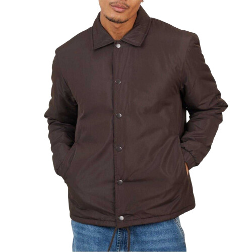 Brave Soul (M, Brown) Brave Soul Mens Coach Jacket