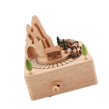 YP1520 Holz Musikbox Eisenbahn Deko Geschenk