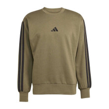 (XXL, Olive Strata) Adidas Mens Essentials 3 Stripes Fleece Sweatshirt