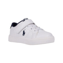 (1 UK, White/Navy) Ralph Lauren Childrens/Kids Sutton Leather Trainers