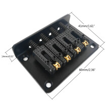 60mm Roller Saddle Bridge Top Load Guitar Bridge Tailpiece for Electric Guitars Black
