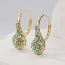 Elegant and Luxurious Synthetic Turquoise Earrings