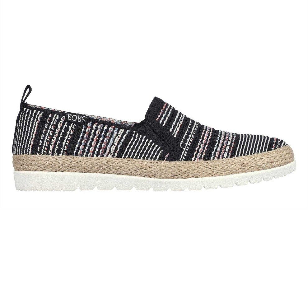 Skechers (3.5 Uk, Black) Womens/Ladies Twin Gore Woven Slip-On Espadrilles